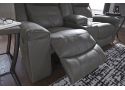 Faux Leather 2 Seater Manual Recliner with Console in Dark Gray - Nathan